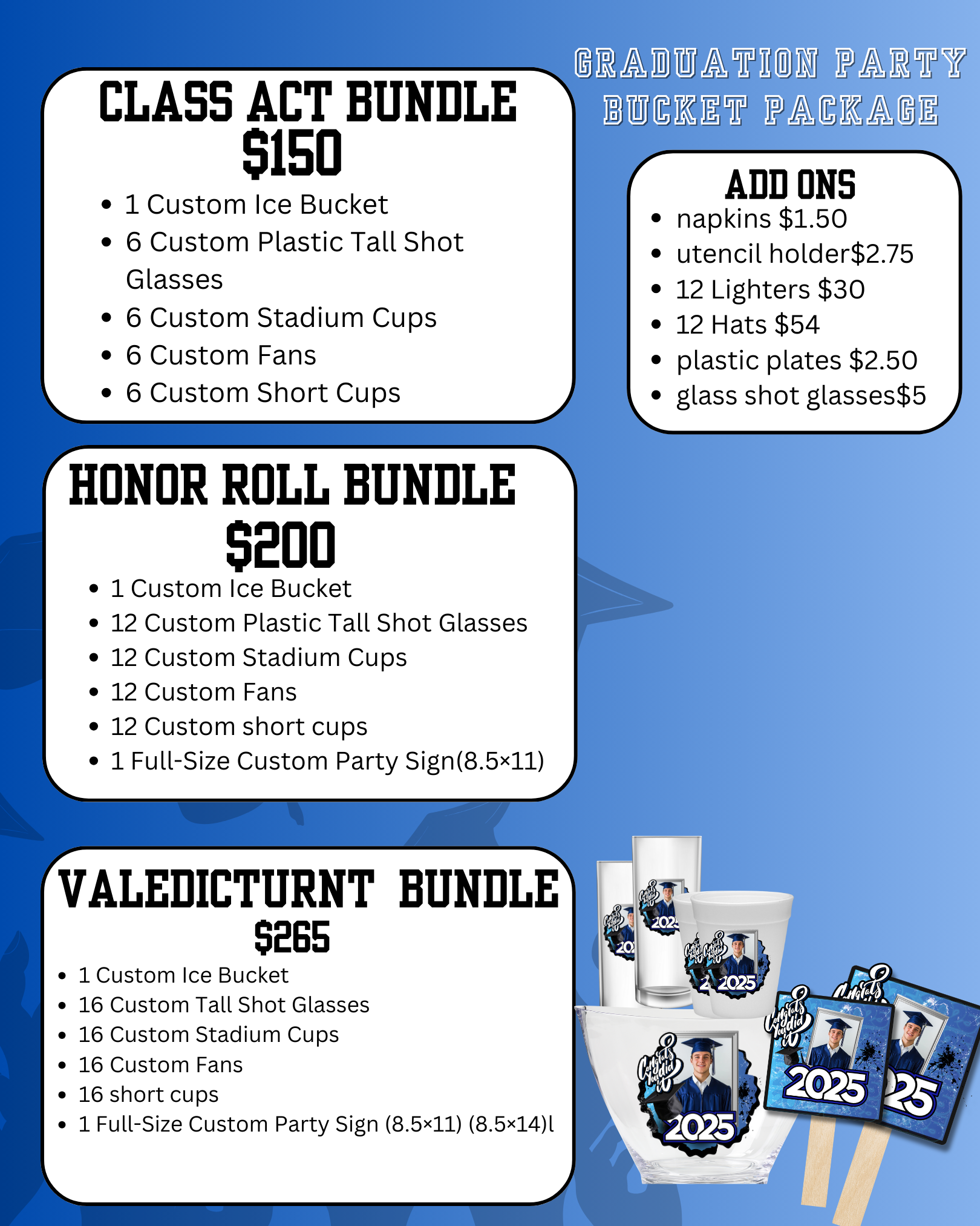 Graduation party bucket bundle