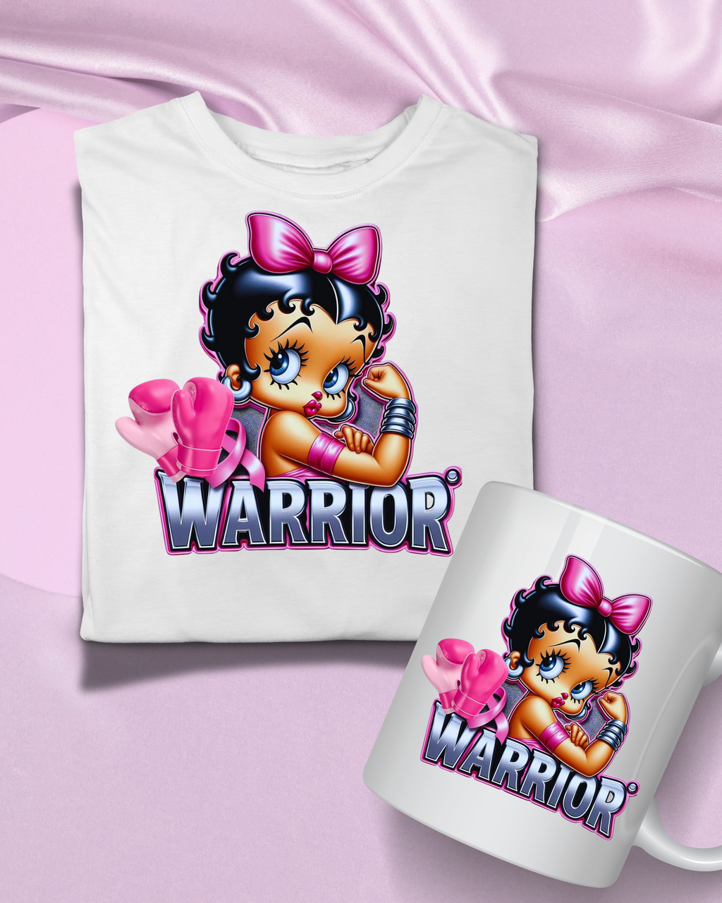 Custom breast cancer tshirt and mug bundle