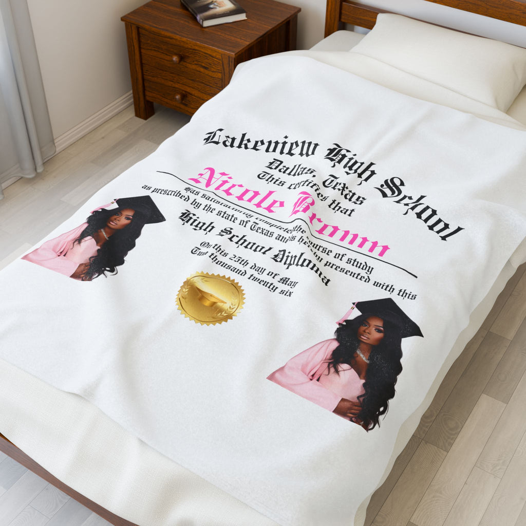 Personalized Graduation diploma blanket