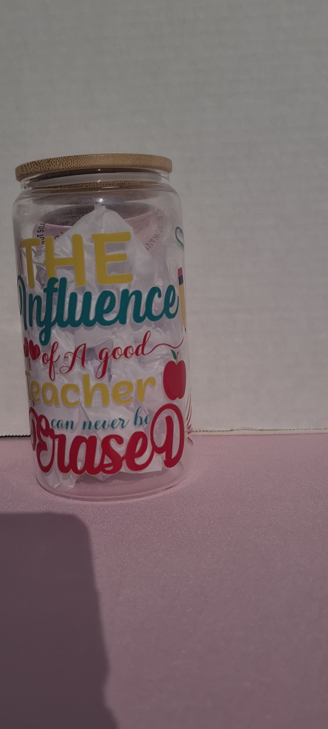 Teachers appreciation glass drinking cups